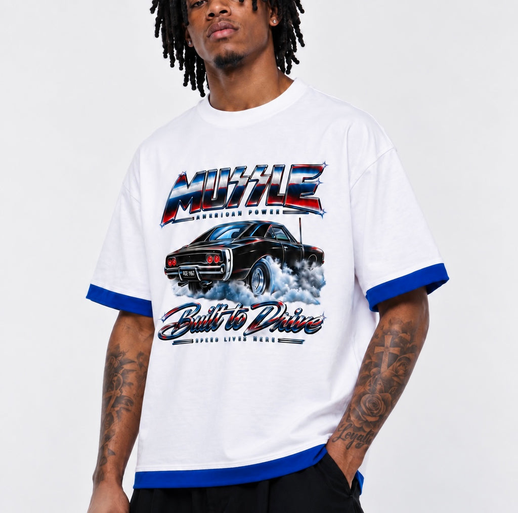 Unisex Boxy Color Block T-Shirt