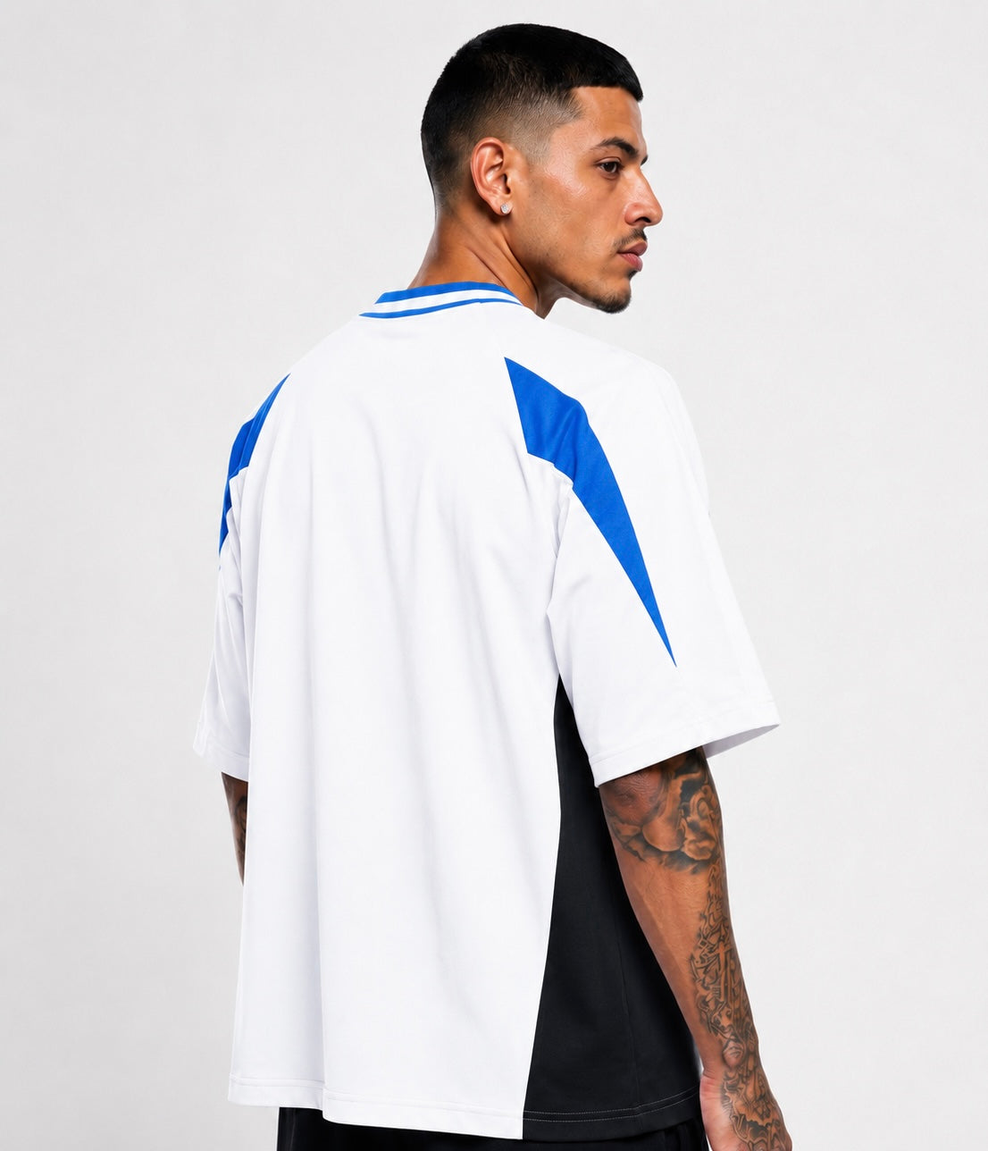 HDC Unisex Oversized Color Block V-Neck T-Shirt