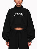 Women's Crop Mock Neck Sweatshirt