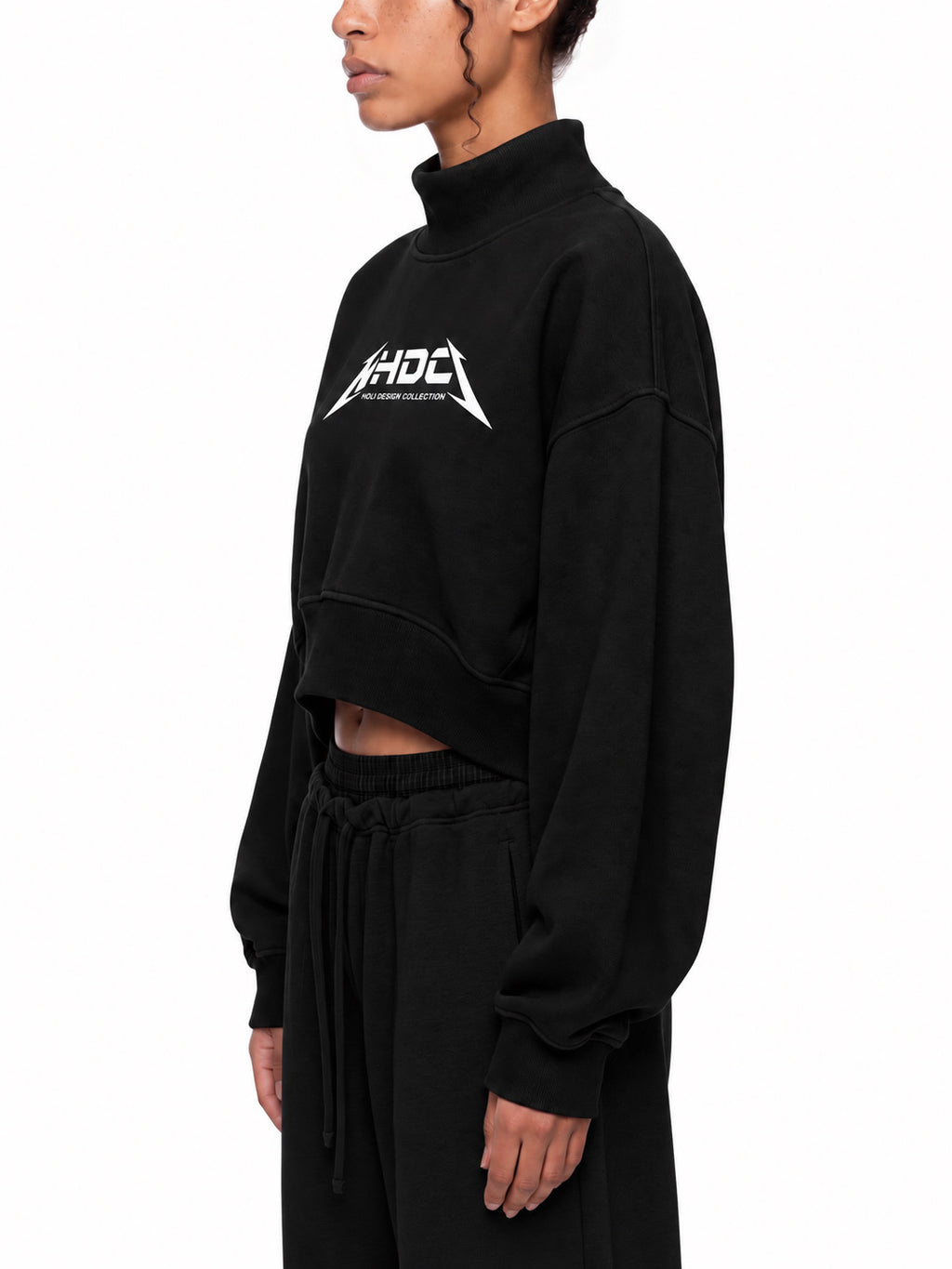 Women's Crop Mock Neck Sweatshirt