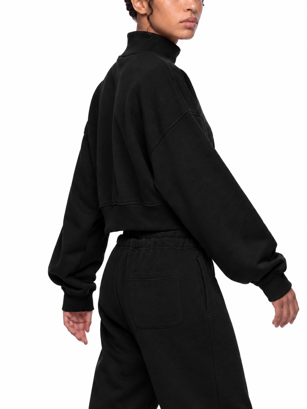Women's Crop Mock Neck Sweatshirt
